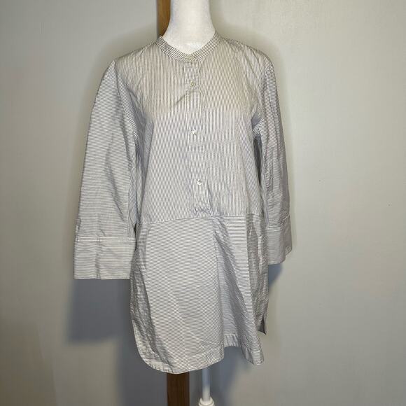 Vince. blue & white striped cotton tunic top size M - Picture 2 of 12